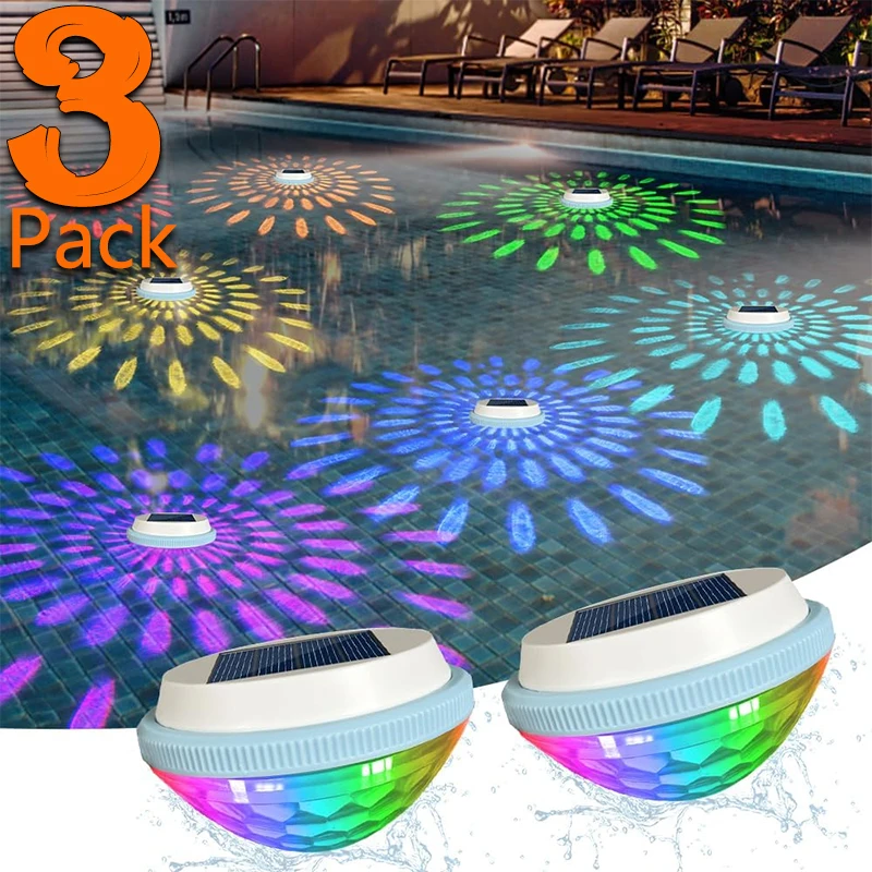 Solar-Schwimmbeleuchtung für Pools, 7 Farbwechselnde
