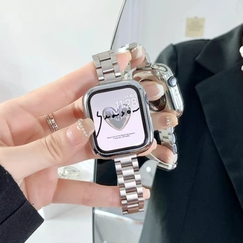 Schlankes Metallarmband für Apple Watch Band UItra 49 mm 9 8 7 45 mm 41 mm Damen elegantes Armband auf Iwatch