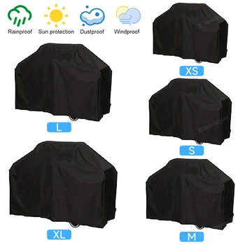 Schwarz Wasserdichte BBQ Abdeckung Outdoor BBQ Zubehör Grill Abdeckung Anti Staub Regen Gas Holzkohle