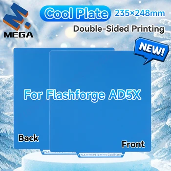 Bauplatte für Flashforge AD5X 235 x 248 mm Niedertemperatur-Kühlplatte AD5X doppelseitig mattiertes