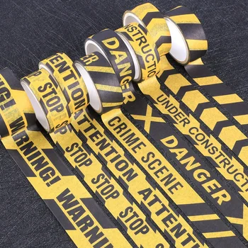16 Rollen Vorsicht-Warn-Washi-Tape mit Sicherheitsmuster, dekorativer Aufkleber für DIY-Bastelarbeiten