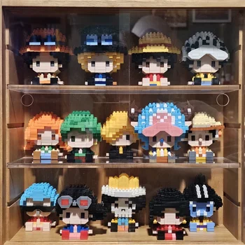 ONE PIECE Sonnengott Nika Luffy Mikro-Bausteine Chopper Ace Buggy 3D Anime-Modell Montage Mini-Bausteine