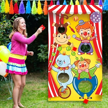 Karnevals-Wurfspiele, Banner mit 3 Sitzsäcken, Halloween-Karnevalsspiel für Kinder und Erwachsene