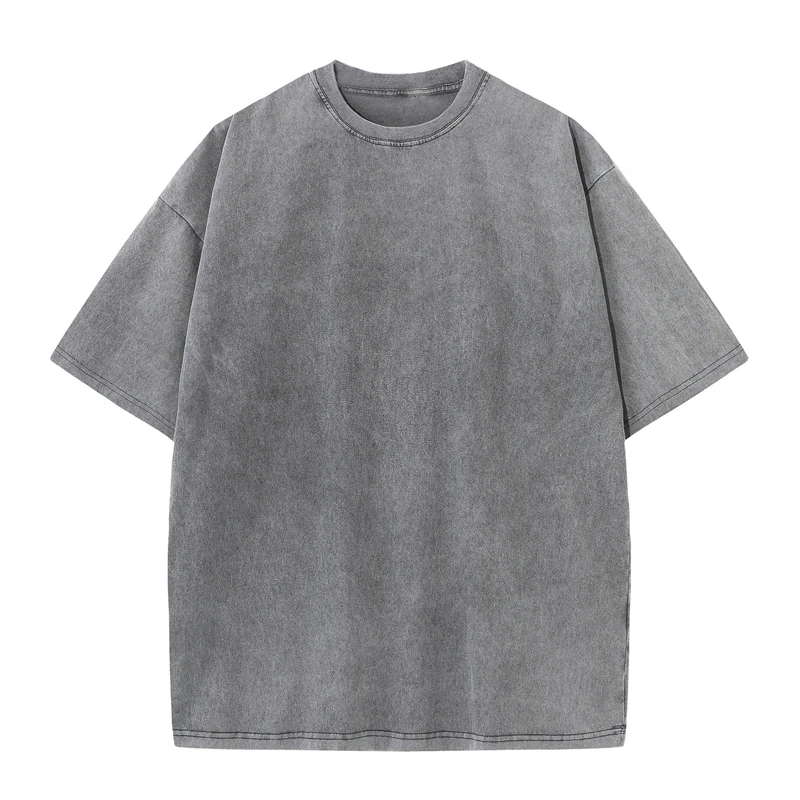 Herren Sommer T-Shirt 230G schwere Baumwolle Vintage – Bild 5