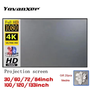 Einfache tragbare Projektorleinwand, lichtreflektierendes Stofftuch für Zuhause, draußen, Büro, HD 3D 4K