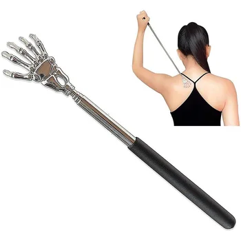Totenkopf-Palme, Teleskop-Rückenkratzer, Handmassagegerät, Rückenlappen mit Gummigriffen, lustiges