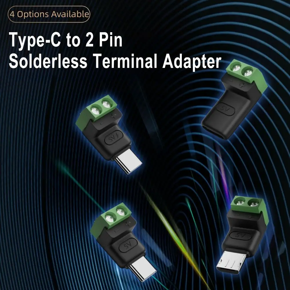 Lötfreier Stecker USB C auf 2Pin Terminal Adapter Schraube – Bild 4