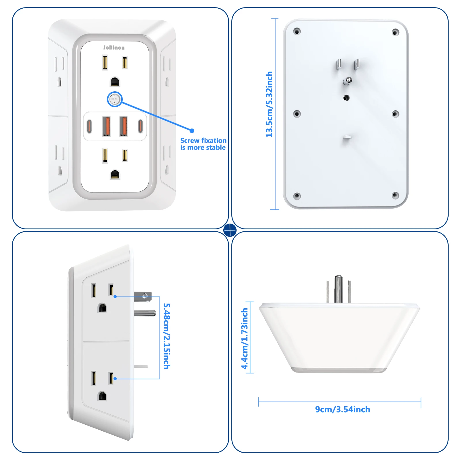 US-Stecker-Steckdosenleiste mit 6 AC-Steckdosen, 4 – Bild 2