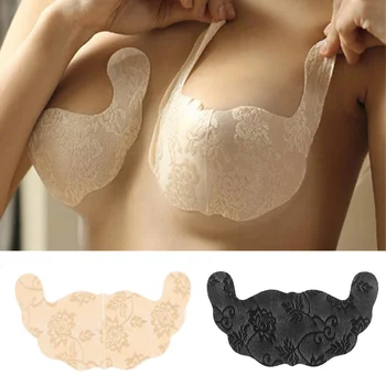 Frauen selbst klebende BH träger lose unsichtbare Brust straffung Band Spitze Stick Gel u Form BH-Pads plus