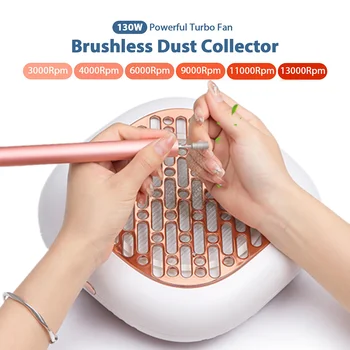 130 W Super Saug Bürstenlosen Nagel Staub Kollektor Leistungsstarke Nagel Staub Extractor Nail art Maniküre
