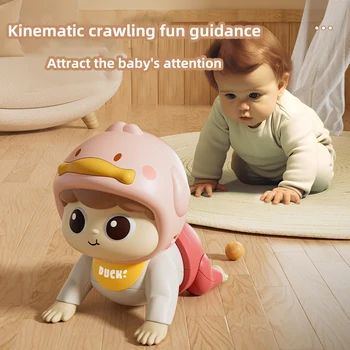 Musik-Krabbelpuppe, Babyspielzeug, 0-1 Jahre alt, zum Erlernen der Krabbelführung und beruhigendes Spielzeug