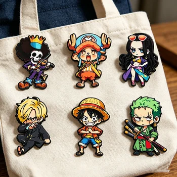 ONE PIECE Cartoon-Charakter-Broschen-Set Q-Version, einschließlich Monkey D. Luffy, Roronoa Zoro (6 Stück)