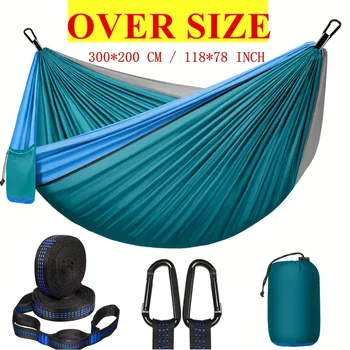 Outdoor-Camping-Hängematte, Einzel- und Doppel-Hängematte für schwere Beanspruchung mit Tragetasche