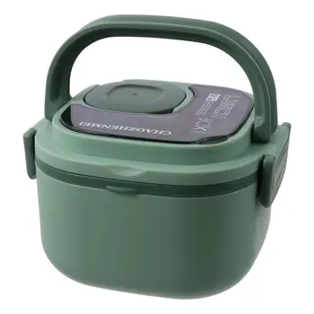 Blau/grün/rosa/weiß isolierte Brotdose Kunststoff/Edelstahl 15*15*9,6 cm Bento-Box Brotdose mit Besteck