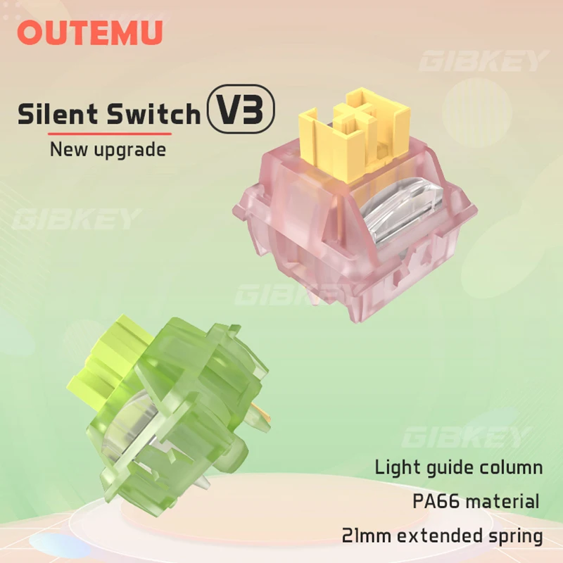 Outemu Silent Peach V3 Schalter geschmiert stumm Zitrone V3