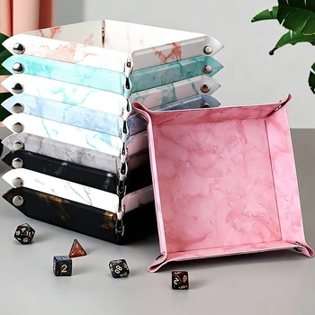 Würfeltablett aus Leder, Würfelturm für DND MTG, Würfel-Aufbewahrung, Brettspiel-Zubehör, Faltbare
