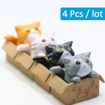 Kawaii Mini Katze Ornament Garten Kätzchen Statue Geschenk für Kinder Baby Zimmer Dekoration Spielzeug Figuren