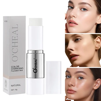 O'CHEAL Temperature Changing Foundation Stick Gesichtsdeckung Blemishes Pores Double-Headed Face Matte Makeup