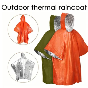 Überlebens-Regenmantel, Notfall-Poncho, thermische Notfalldecken, tragbare Überlebensausrüstung - robuste