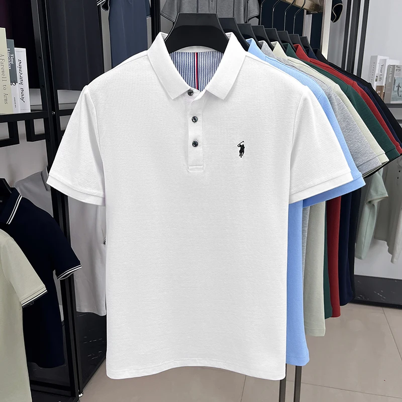 Kurzarm-Poloshirt für Herren aus 100 % reiner Baumwolle – Bild 6