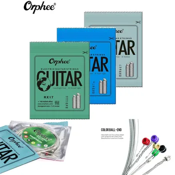 Orphee 1/5/10 Stück E-Gitarren-Saiten-Set RX-Serie Sechseckiger Kohlenstoffstahl 6-saitig