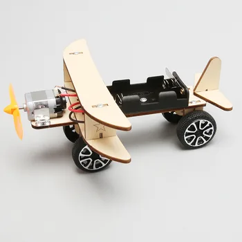 Hölzernes DIY Elektrisches Doppeldecker-Modell STEM Lehrreiches Wissenschaftsexperiment Bausatz-Spielzeug