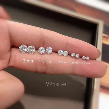 100 % echter 925er-Sterlingsilber-Schmuck für Damen, modisch, niedlich, winzig, klarer Kristall