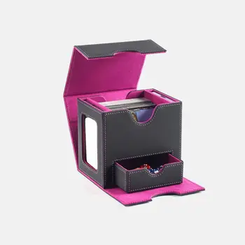 PU-Leder Kartensammelbox für 100 Karten Flanell-Spiel MTG Sammelkarten-Halter Aufbewahrungsbox