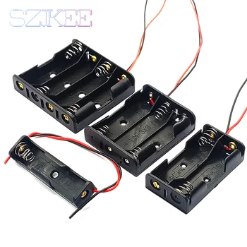 AA-Batteriegehäuse AA-Batteriebox 1/2/3/4 Fächer AA-Batteriehalter 14500 AA-Aufbewahrungsbox DIY Mit Kabeln