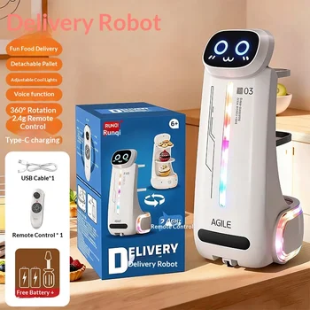 RC Lieferroboter Agile 03 Mit Doppelablage Sprachfunktion Bunte Lichter & Soundeffekte Interaktives
