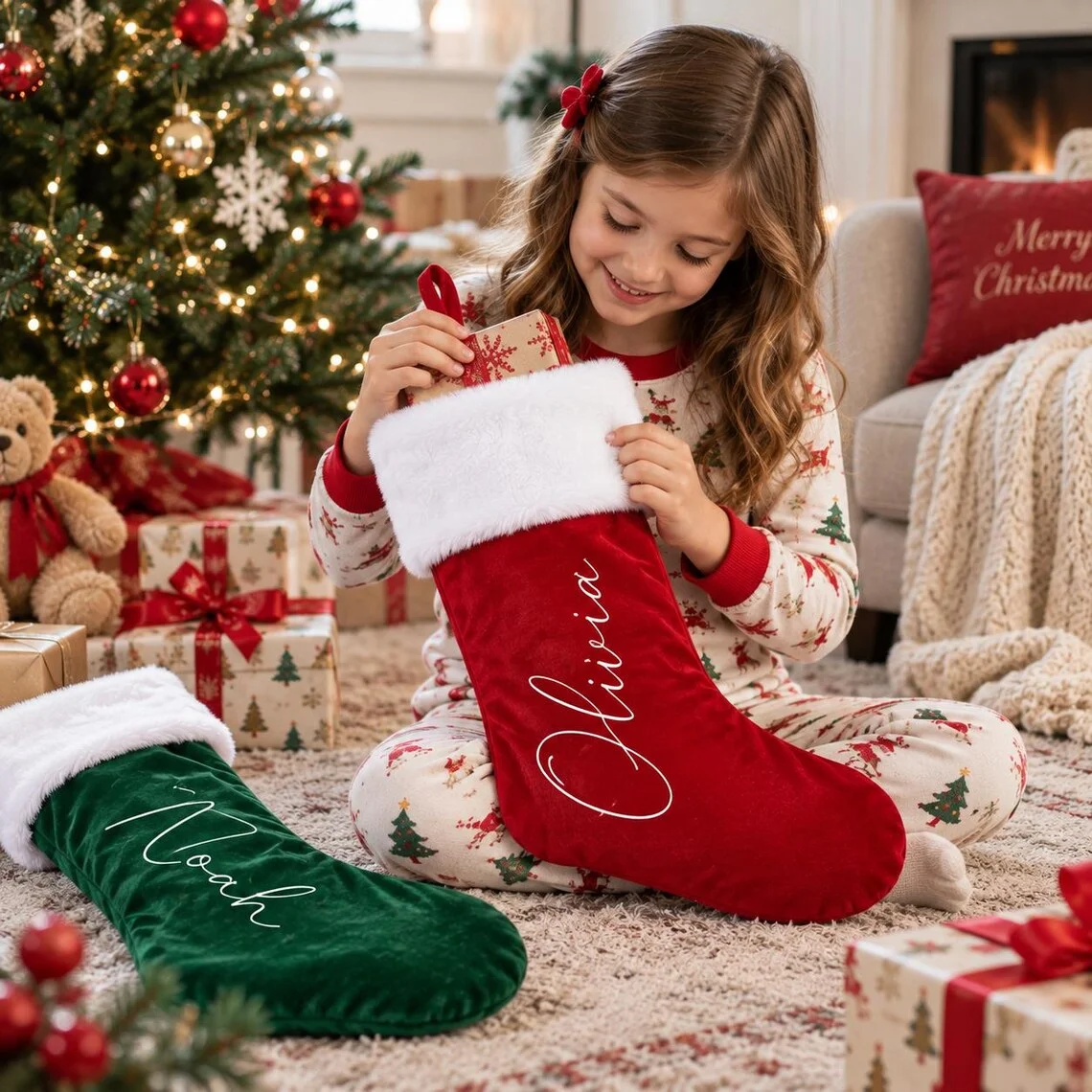 Personalisierter Weihnachtsstrumpf mit individuellem Namen – Bild 2