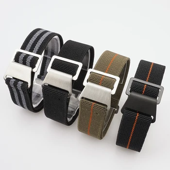 60er Jahre Französische Truppen Fallschirmtasche Elastisches Uhrenarmband 18 20mm 22mm Nylon-Uhrenarmbänder