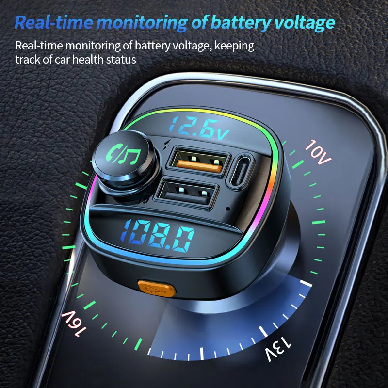 Bluetooth 5.0 FM-Transmitter Freisprecheinrichtung Autoradio – Bild 4