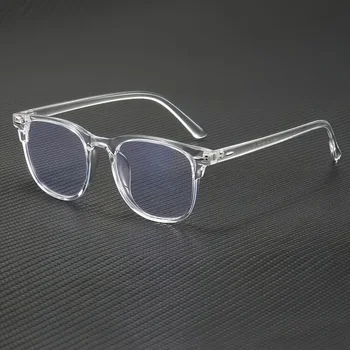 Transparenter, quadratischer Kunststoffrahmen, trendige Anti-Blaulicht-Klarsichtbrille für den Schulanfang