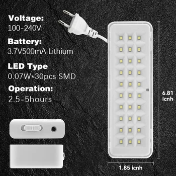 Brandbekämpfungsleuchte, 30 LEDs, Notlicht, Feuer-Notbeleuchtung, Leuchte, 2 Modi, Wandmontage, Notfalllampe