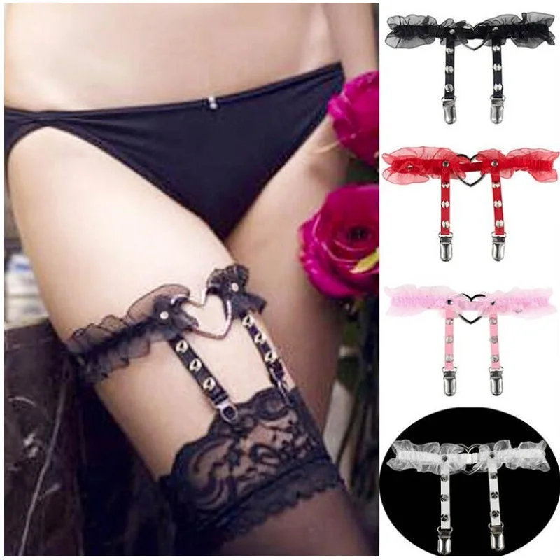 Damen Sexy Leder-Oberschenkelgurt PU Punk Elastischer Harness – Bild 6