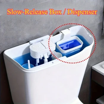 Toiletten-Spenderbox-Ersatzteil, WC-Reiniger-Pufferbox, Hängende Spenderbox mit langsam freigebendem Spender