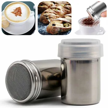 Edelstahl-Streuselpulver, Zuckerguss, Zucker, Kakao, Zucker, Schokolade, Mehl, Staubwedel, Shaker-Werkzeug