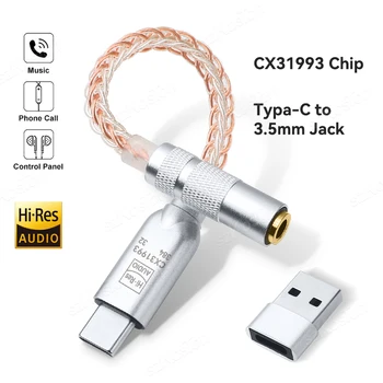 CX31993 DAC HiFi-Kopfhörerverstärker Typ C auf 3,5 mm Adapter 32b/384kHz Audio-Decoder IEM AMP für iPhone15
