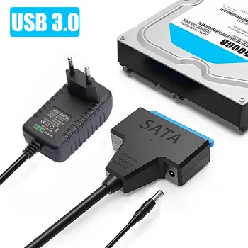 USB 3.0 zu SATA 3 Adapterkabel 2,5" 3,5" Externer Festplattenkonverter für Samsung Seagate WD HDD SSD 2,5 3,5