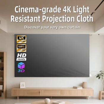 Velec Tragbare Projektor-Leinwand, einfache Anti-Licht-Projektionsleinwand, 80/120 Zoll, für Zuhause, Outdoor