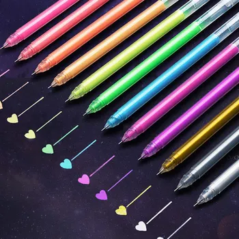 12-farbiger Nadel-Textmarker mit großer Kapazität, feine Spitze, 0,5 mm, Gelstift, Zeichnung, DIY, schwarzer