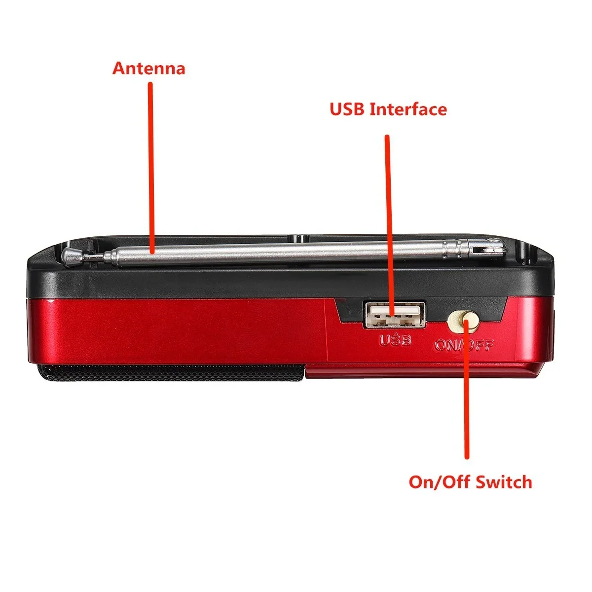 Tragbares Mini-Radio, wiederaufladbar, tragbar, FM, USB, TF – Bild 5