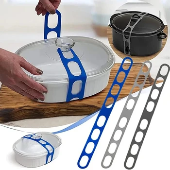 Wiederverwendbarer Deckelriemen Silikon-Elastikband Universeller Topfdeckelhalter für Lunchbox Elastikband