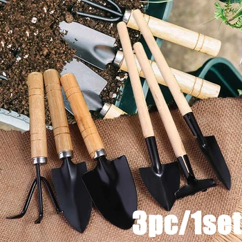Mini Gartengeräte Set Tragbare Kleine Gartenarbeit Werkzeug Mit Griffen Schaufel Rechen Indoor (3 Stück)