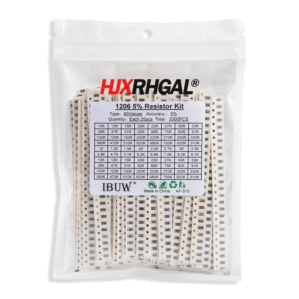4000PCS 0402 SMD Widerstand Kit Assorted Kit 10ohm-1M ohm 5% – Bild 5
