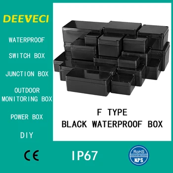 Schwarzes wasserdichtes Gehäuse für den Außenbereich, Kunststoffbox für elektronische Projekte