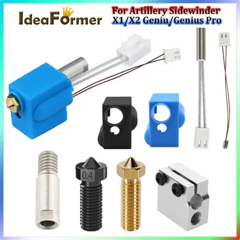 Artillery Sidewinder X1/X2 Genius Hotend Silikon Socke Heizrohr Thermistor Wärme Block Vulkan Düse Kit Throat