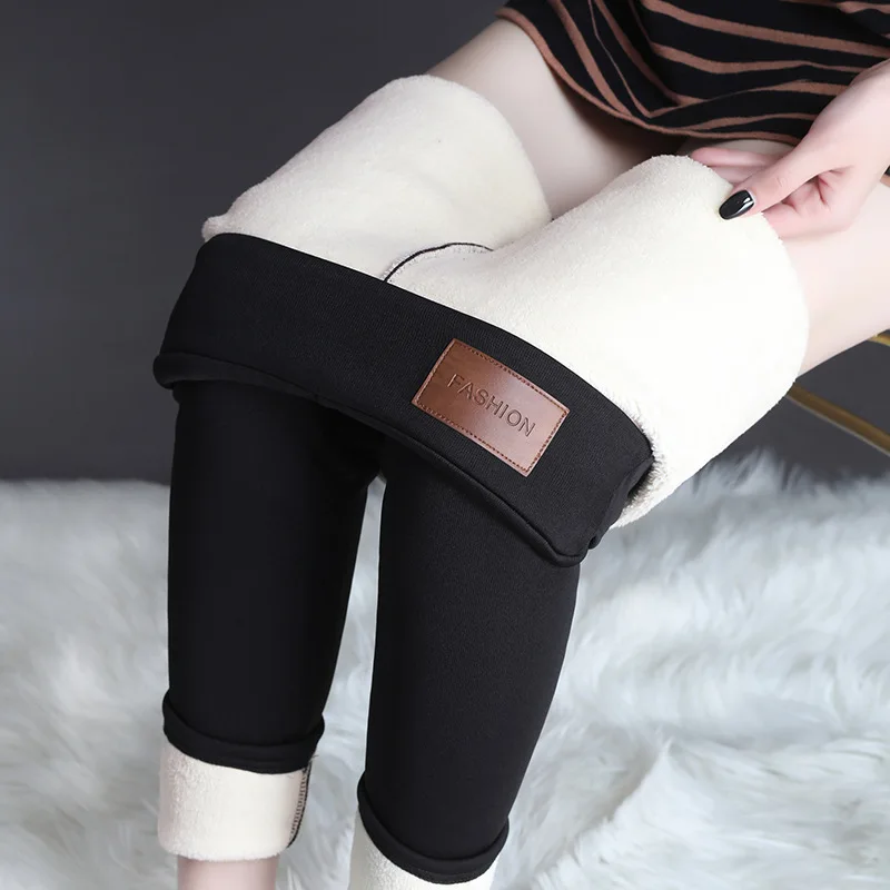 Frauen Lamm Fleece Legging Nahtlose Hohe Taille Dicke