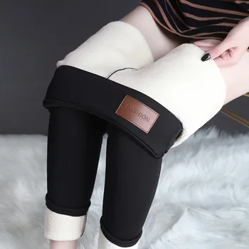 Frauen Lamm Fleece Legging Nahtlose Hohe Taille Dicke Thermische Legging Mode Winter Warme Weibliche